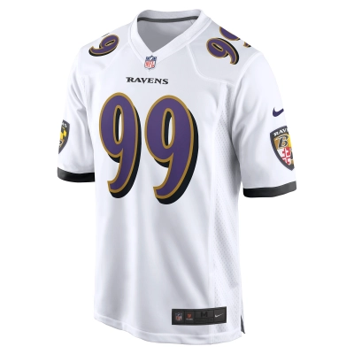 Men's Baltimore Ravens Odafe Oweh White Game Jersey 02
