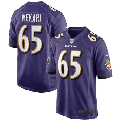 Men's Baltimore Ravens Patrick Mekari Purple Game Player Jersey 01