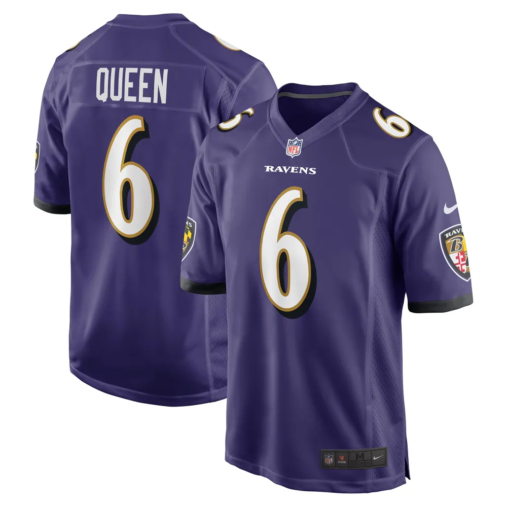 Men's Baltimore Ravens Patrick Queen Purple Game Player Jersey