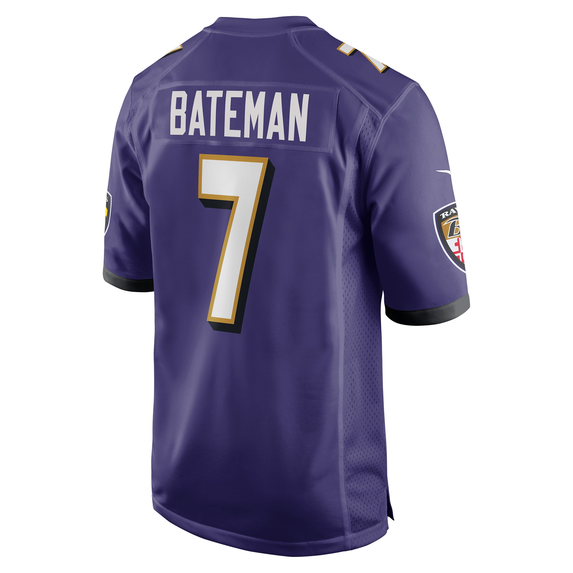 Men's Baltimore Ravens Rashod Bateman Purple Game Player Jersey