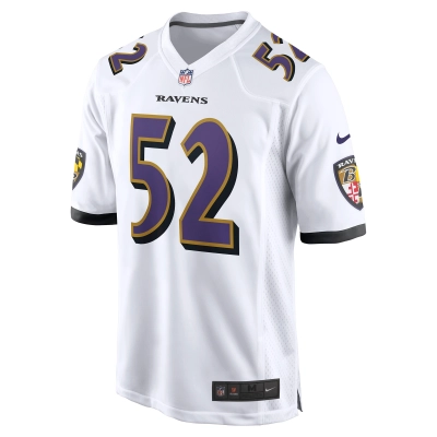 Men's Baltimore Ravens Ray Lewis White Retired Player Game Jersey 02