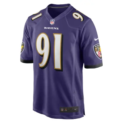 Men's Baltimore Ravens Rayshad Nichols Purple Game Player Jersey 02