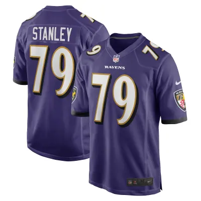 Men's Baltimore Ravens Ronnie Stanley Purple Game Jersey 01