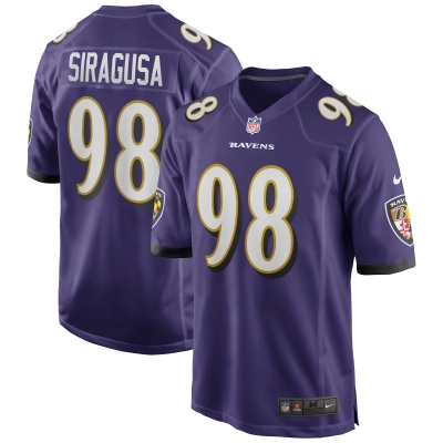 Men's Baltimore Ravens Tony Siragusa Purple Game Retired Player Jersey 01