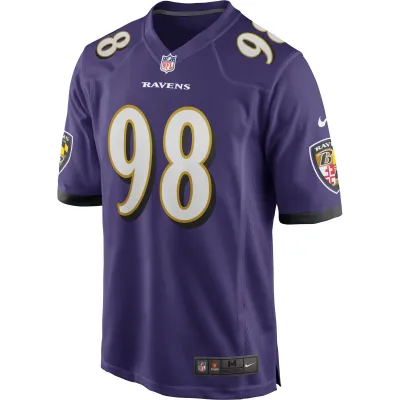 Men's Baltimore Ravens Tony Siragusa Purple Game Retired Player Jersey 02