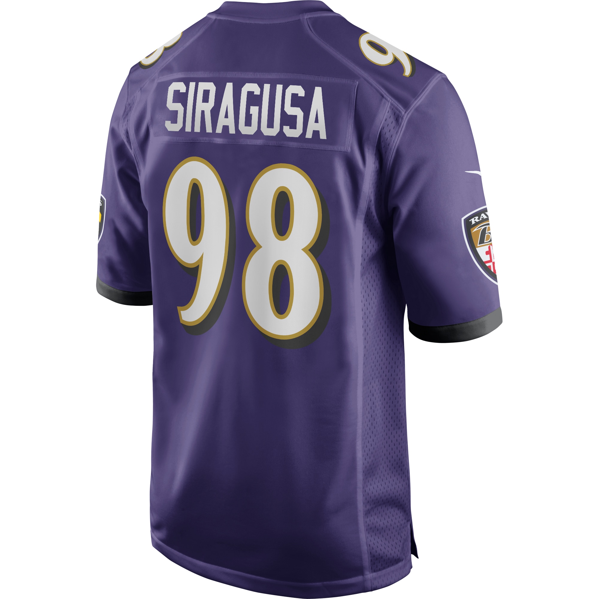 Men's Baltimore Ravens Tony Siragusa Purple Game Retired Player Jersey