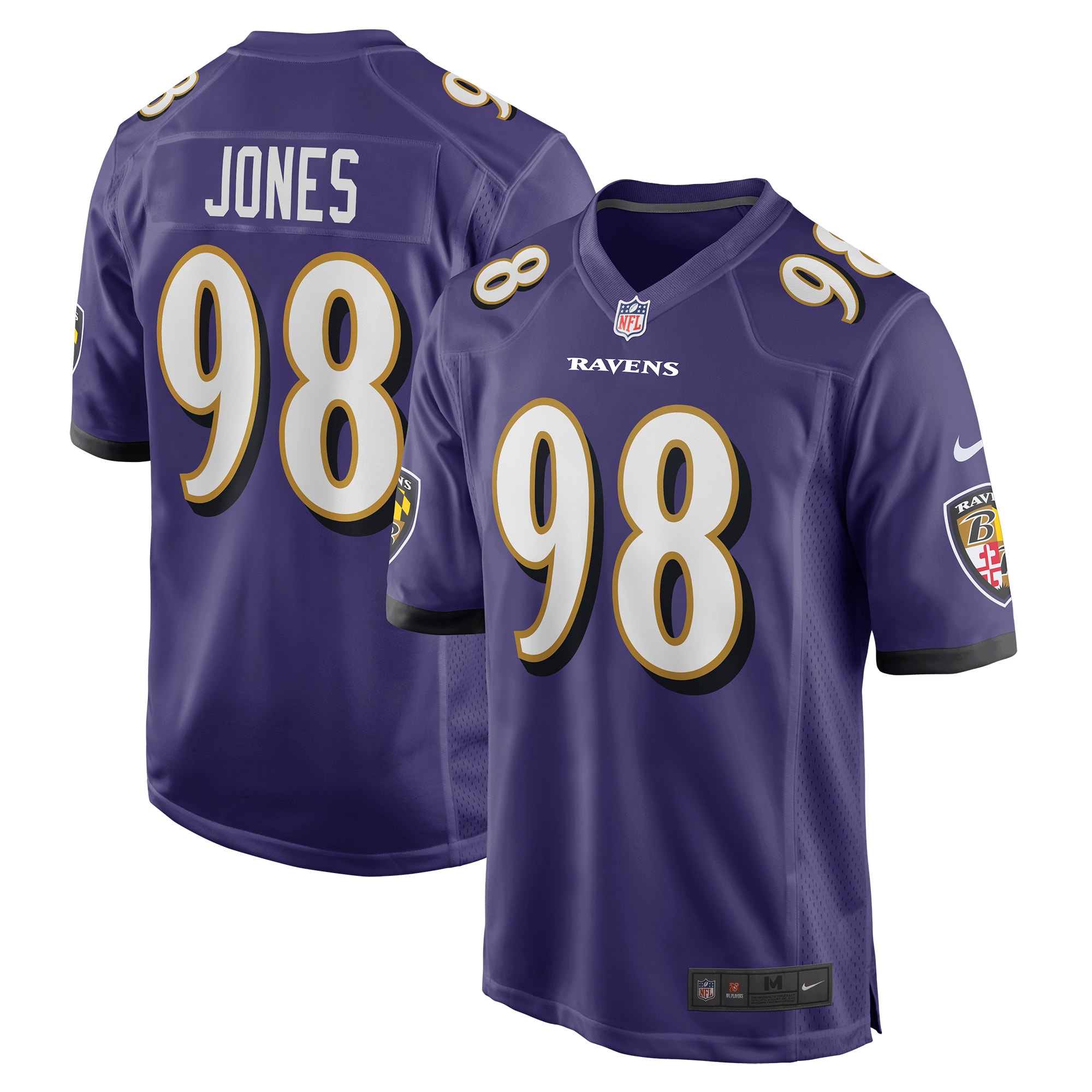Men's Baltimore Ravens Travis Jones Purple Player Game Jersey