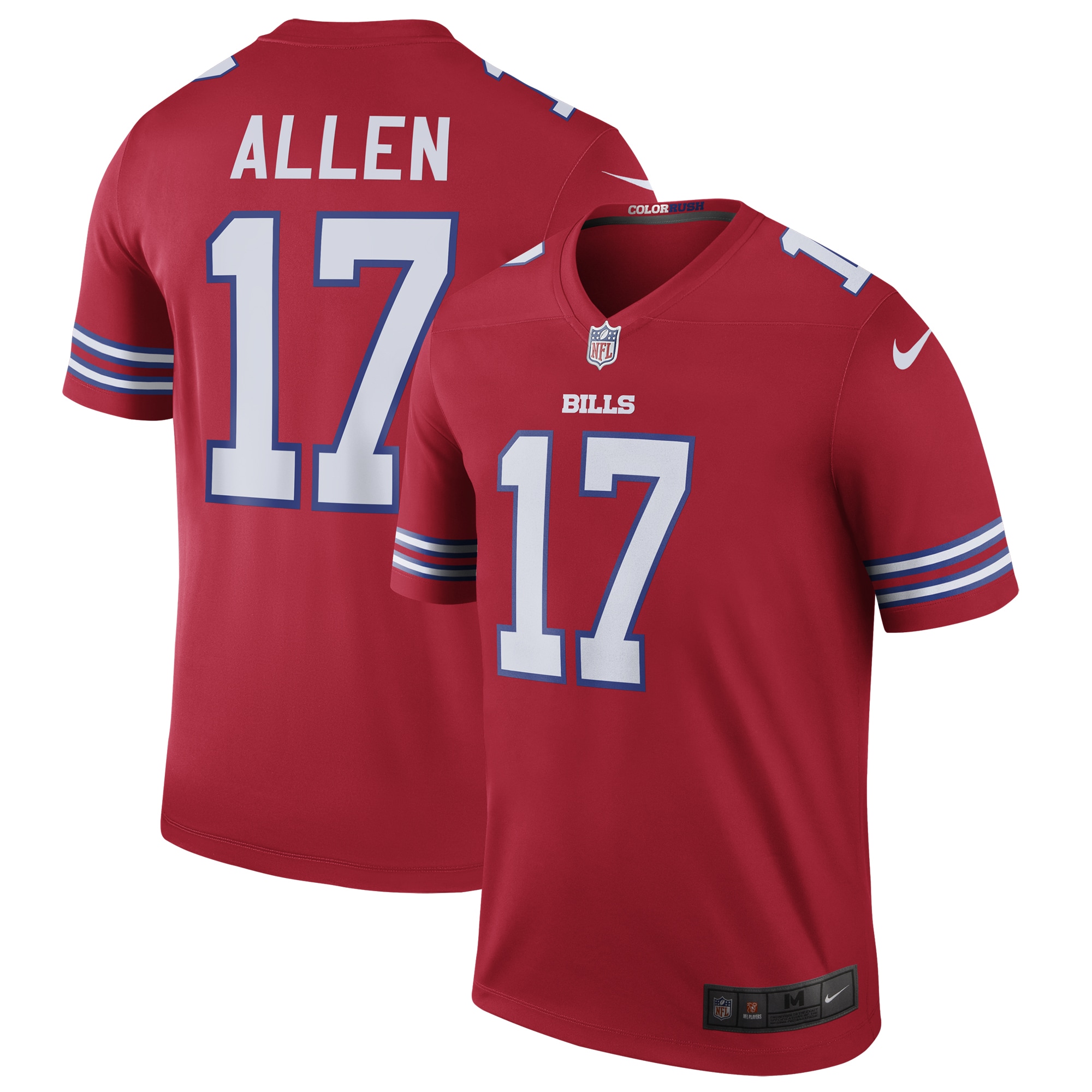 Men's Buffalo Bills Josh Allen Red Color Rush Legend Jersey