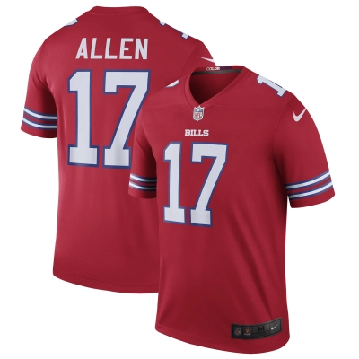 Men's Buffalo Bills Josh Allen Red Color Rush Legend Jersey 01