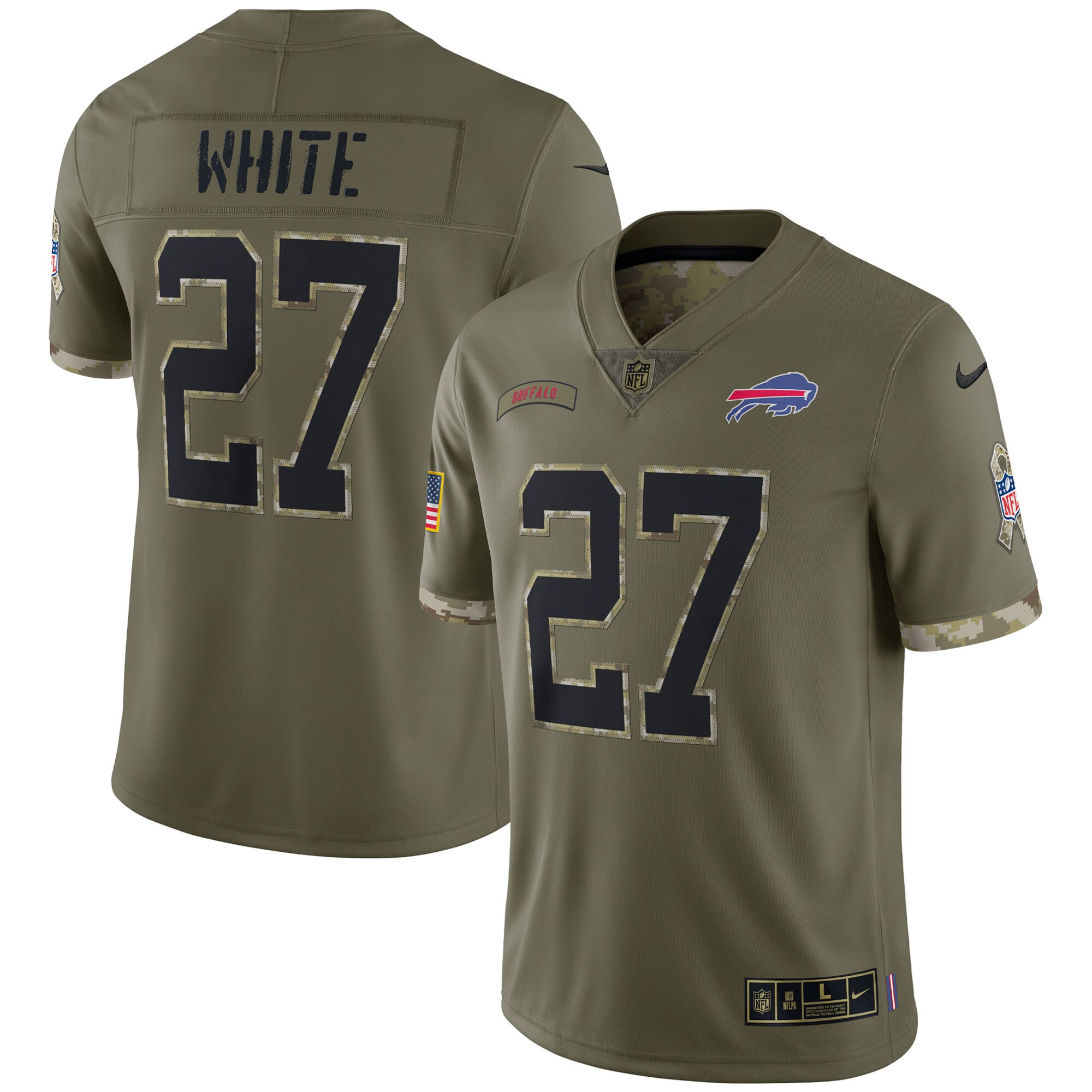 Men's Buffalo Bills Olive 2022 Salute To Service Limited Jersey