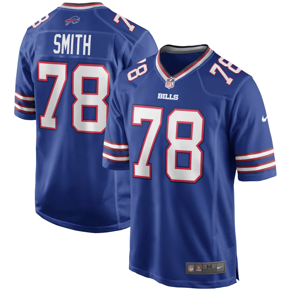 Men's Buffalo Bills Bruce Smith Royal Game Retired Player Jersey