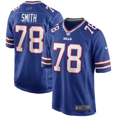 Men's Buffalo Bills Bruce Smith Royal Game Retired Player Jersey 01