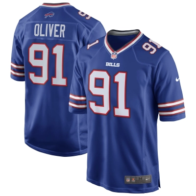 Men's Buffalo Bills Ed Oliver Royal Team Game Player Jersey 01