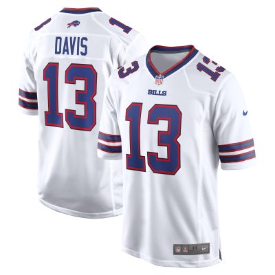 Men's Buffalo Bills Gabe Davis White Game Player Jersey 01