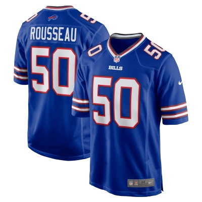 Men's Buffalo Bills Gregory Rousseau Royal Game Player Jersey 01