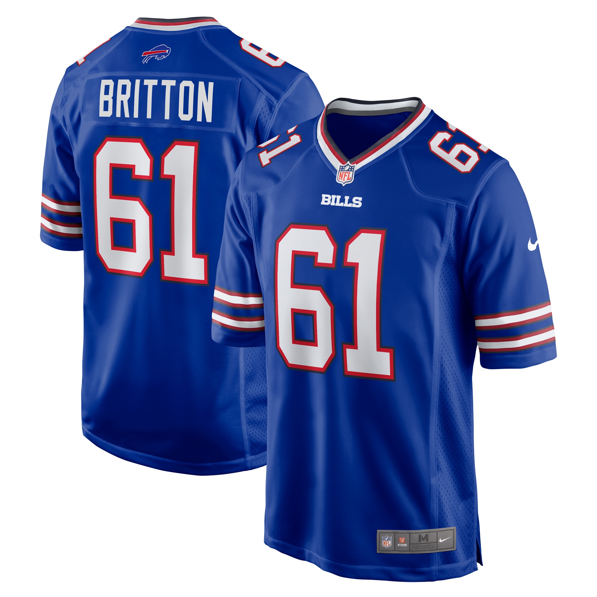Men's Buffalo Bills Gunner Britton Royal Game Jersey