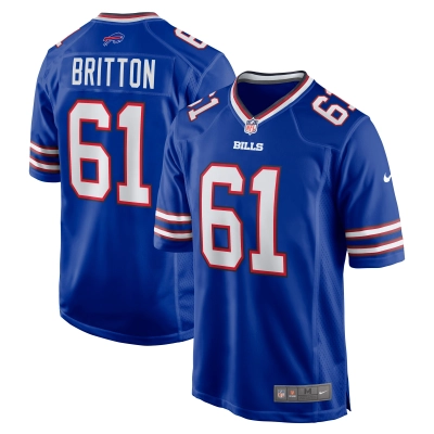 Men's Buffalo Bills Gunner Britton Royal Game Jersey 01