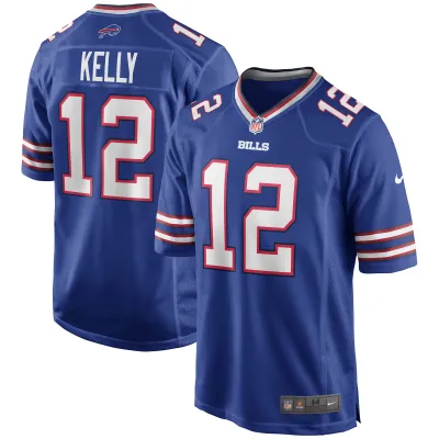 Men's Buffalo Bills Jim Kelly Royal Game Retired Player Jersey 01