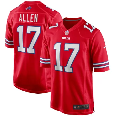 Men's Buffalo Bills Josh Allen Red Alternate Game Player Jersey 01