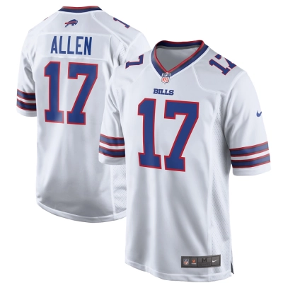 Men's Buffalo Bills Josh Allen White Game Player Jersey 01