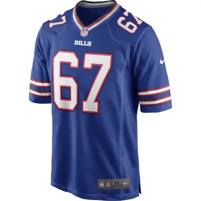 Men's Buffalo Bills Kent Hull Royal Game Retired Player Jersey 02