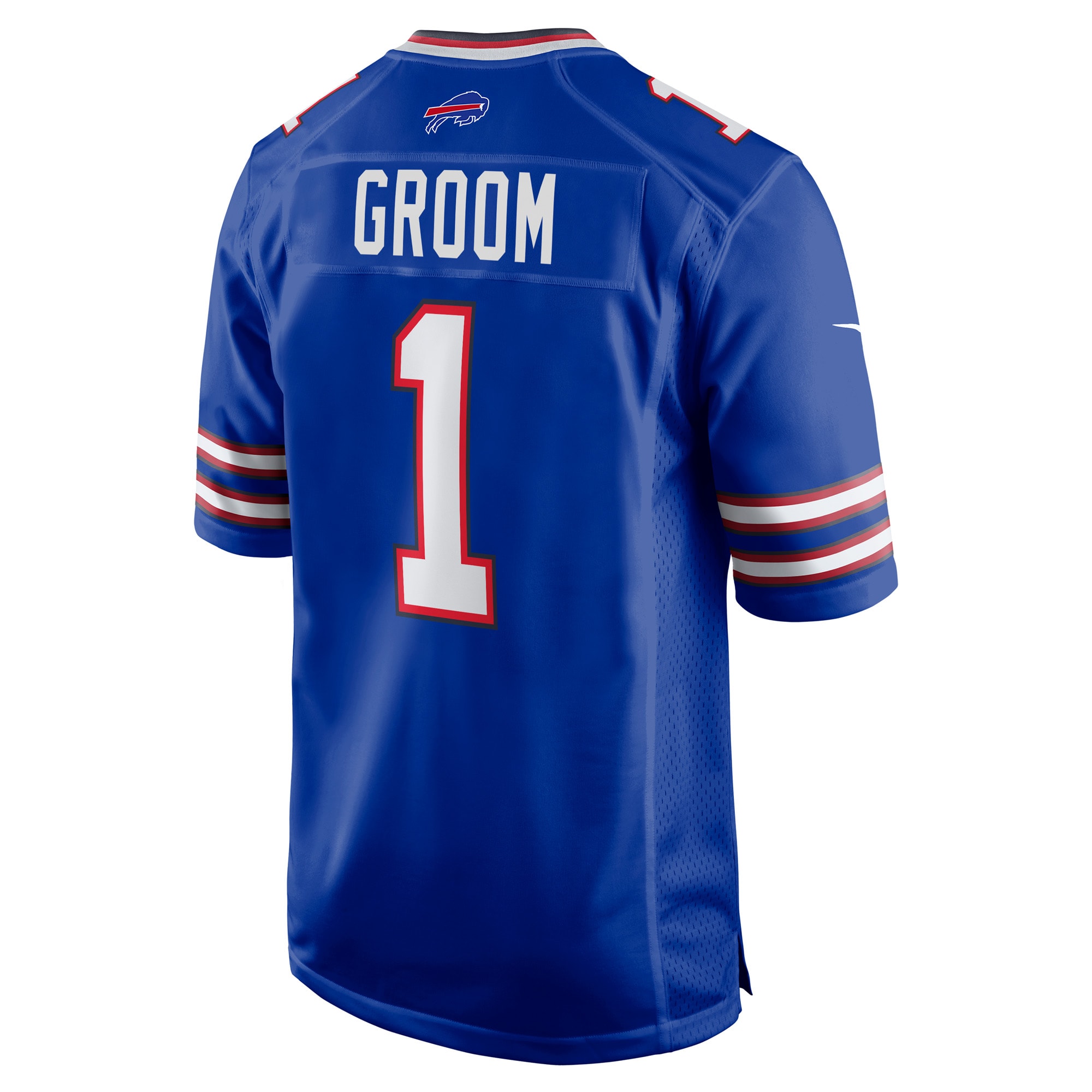 Men's Buffalo Bills Number 1 Groom Royal Game Jersey