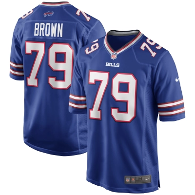 Men's Buffalo Bills Ruben Brown Royal Game Retired Player Jersey 01