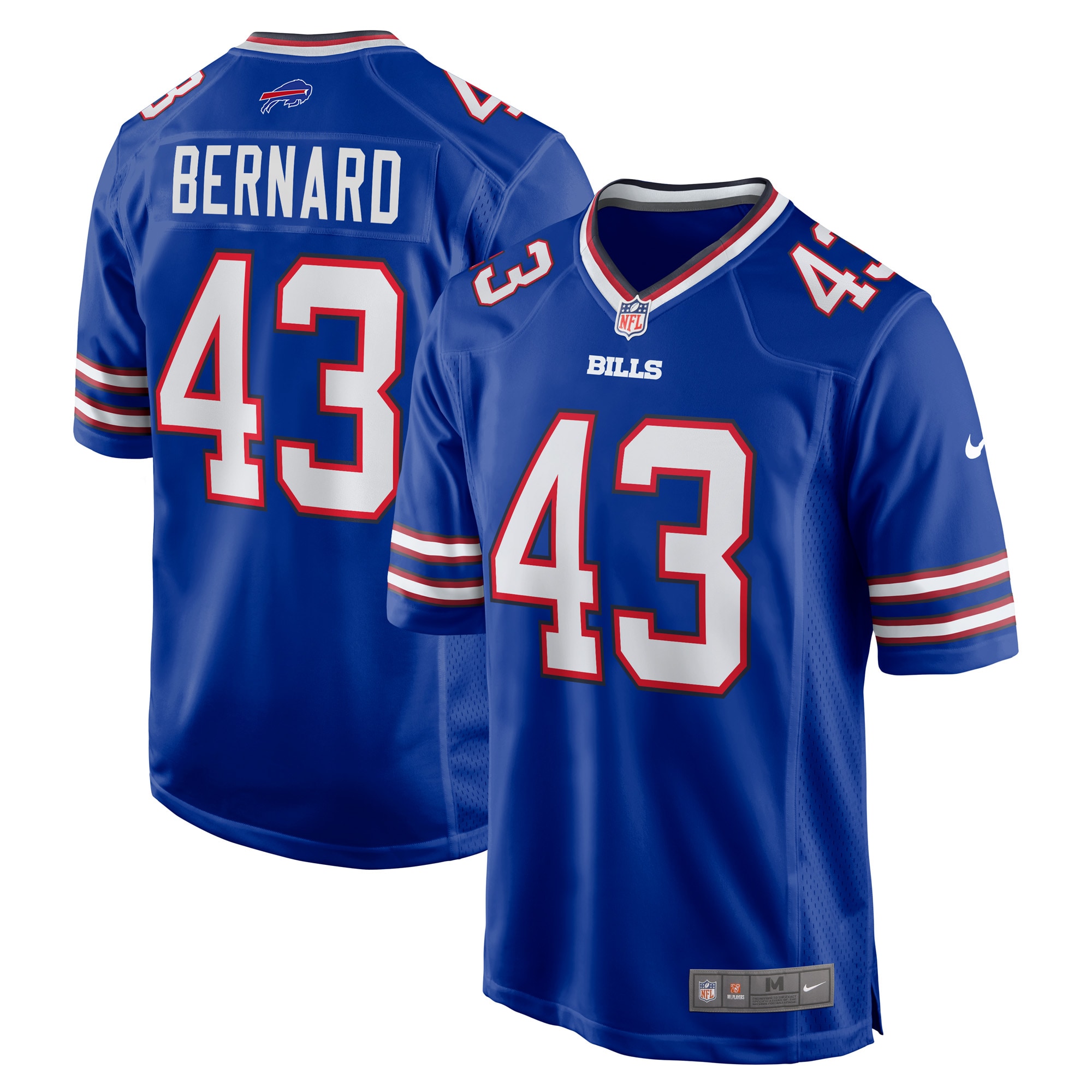 Men's Buffalo Bills Terrel Bernard Royal Game Player Jersey
