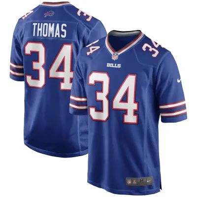 Men's Buffalo Bills Thurman Thomas Royal Game Retired Player Jersey 01