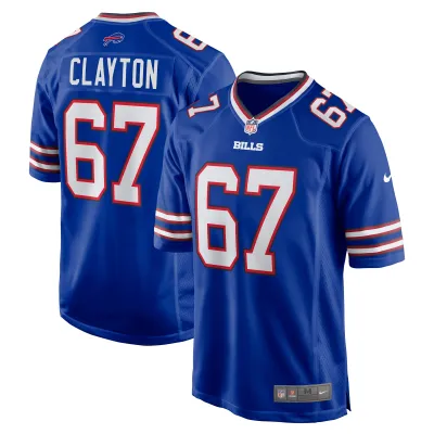 Men's Buffalo Bills Travis Clayton Royal Game Jersey 01