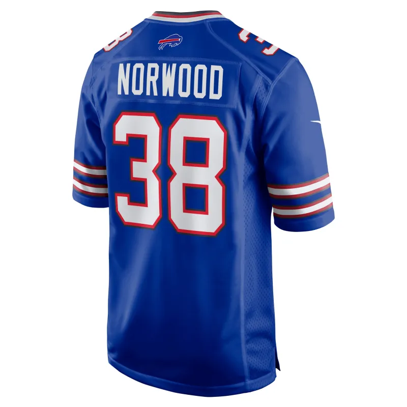 Men's Buffalo Bills Tre Norwood Royal Team Game Jersey