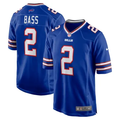 Men's Buffalo Bills Tyler Bass Royal Game Player Jersey 01
