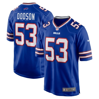 Men's Buffalo Bills Tyrel Dodson Royal Game Player Jersey 01