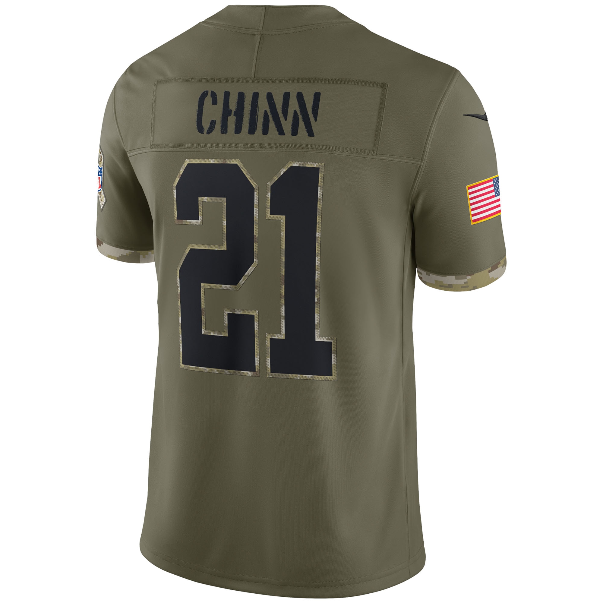 Men's Carolina Panthers Olive 2022 Salute To Service Limited Jersey