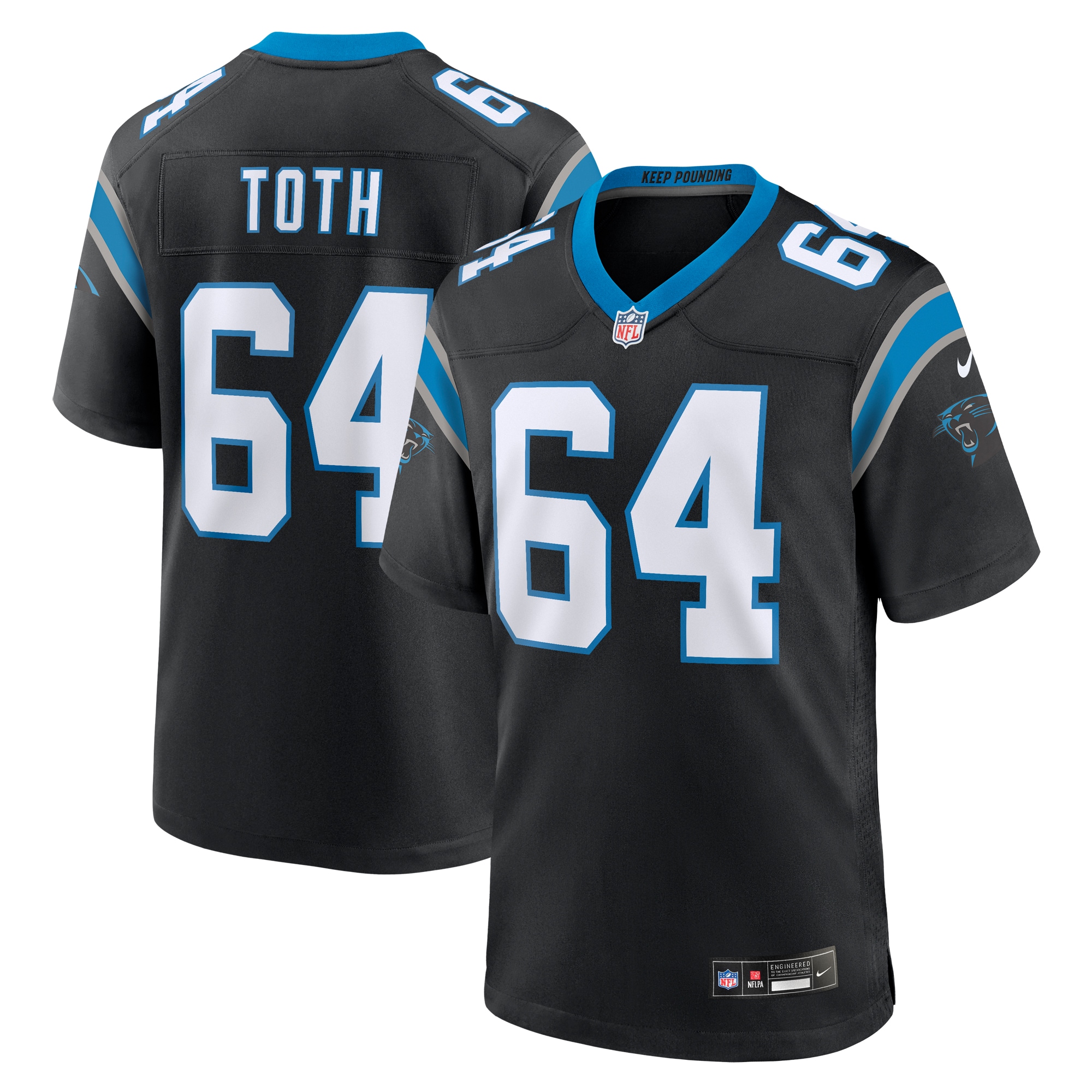 Men's Carolina Panthers Brett Toth Black Game Jersey