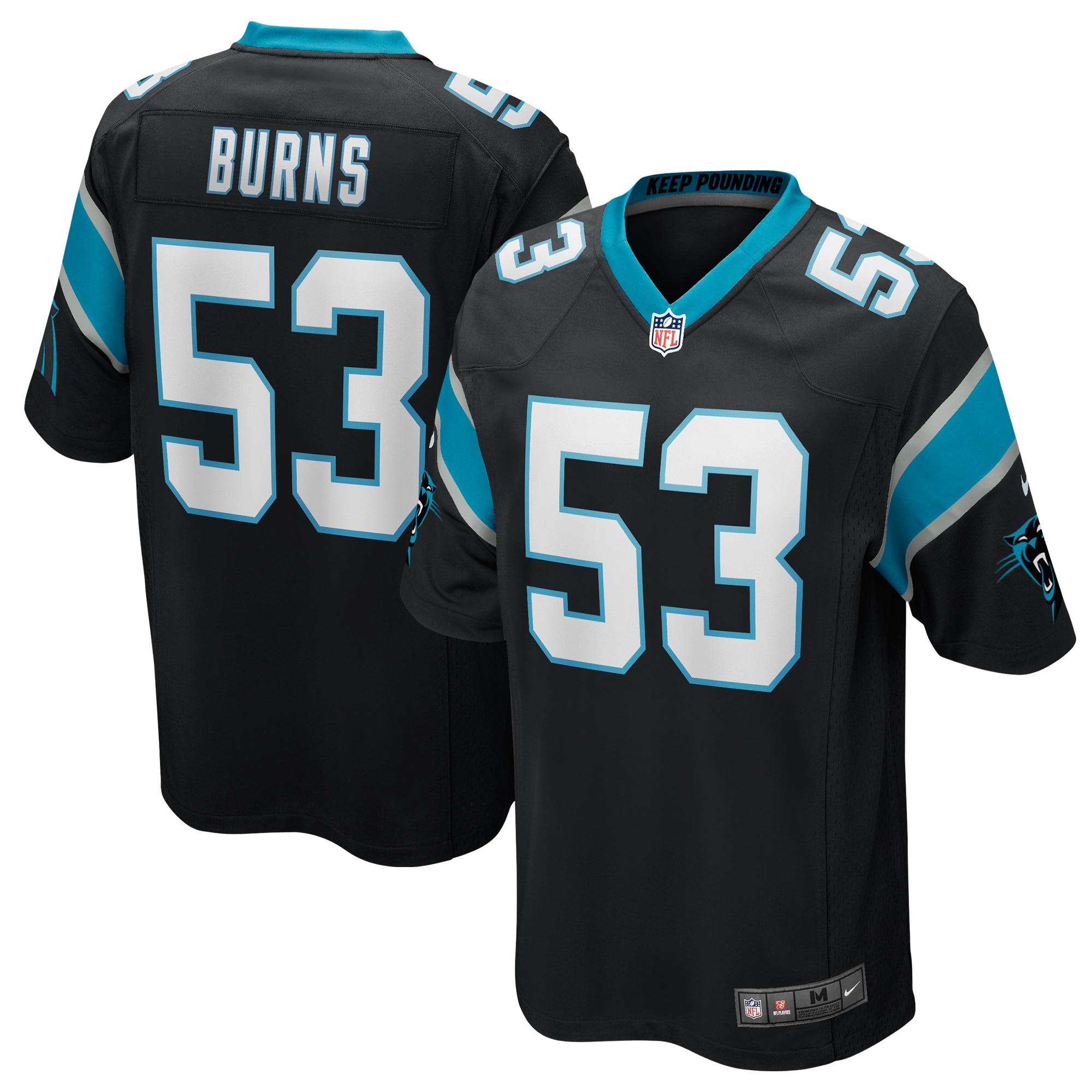 Men's Carolina Panthers Brian Burns Black Game Jersey