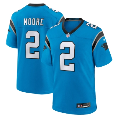 Men's Carolina Panthers D.J. Moore Blue Alternate Game Jersey 01