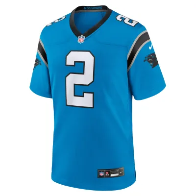 Men's Carolina Panthers D.J. Moore Blue Alternate Game Jersey 02