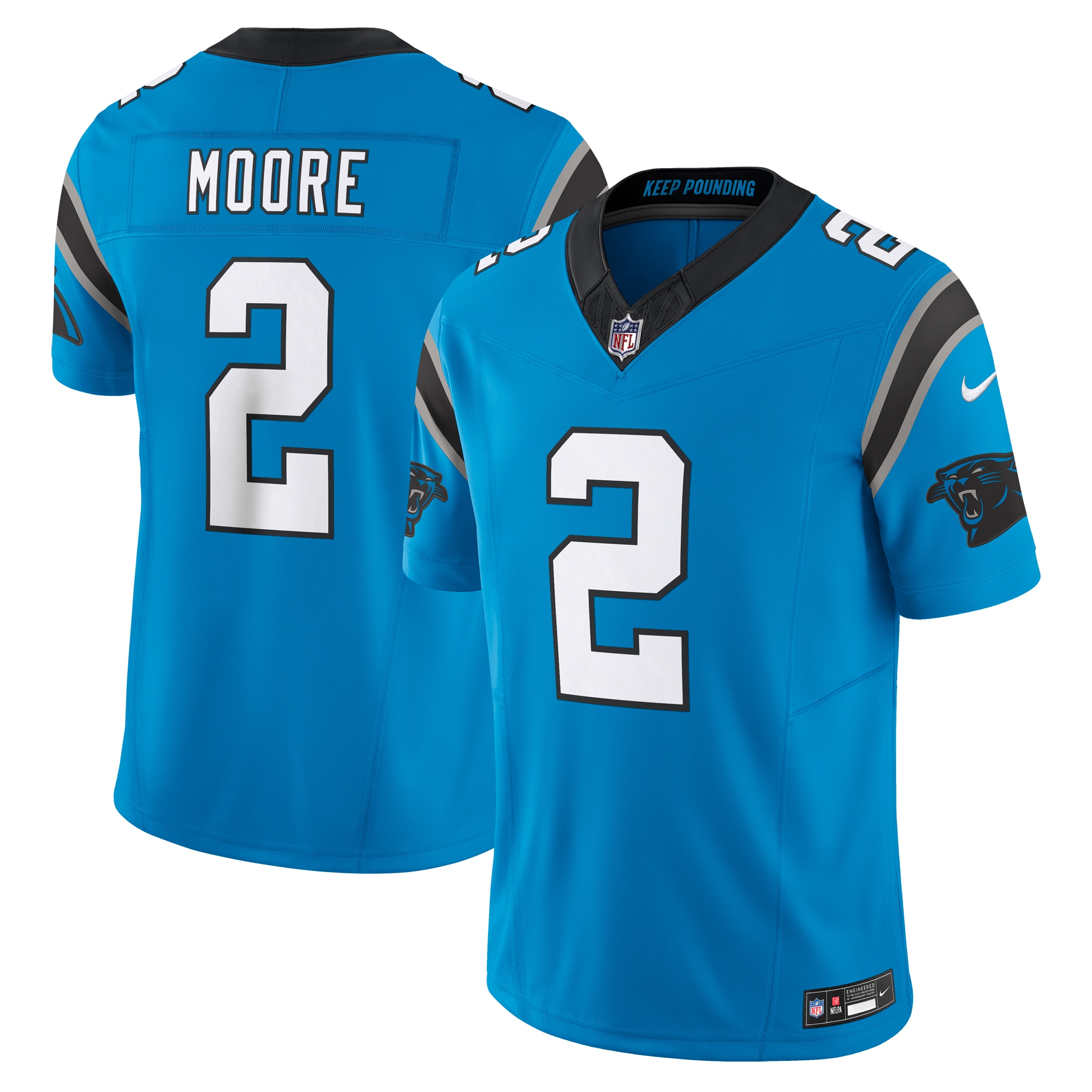 Men's Carolina Panthers D.J. Moore Blue Vapor F.U.S.E. Limited Jersey