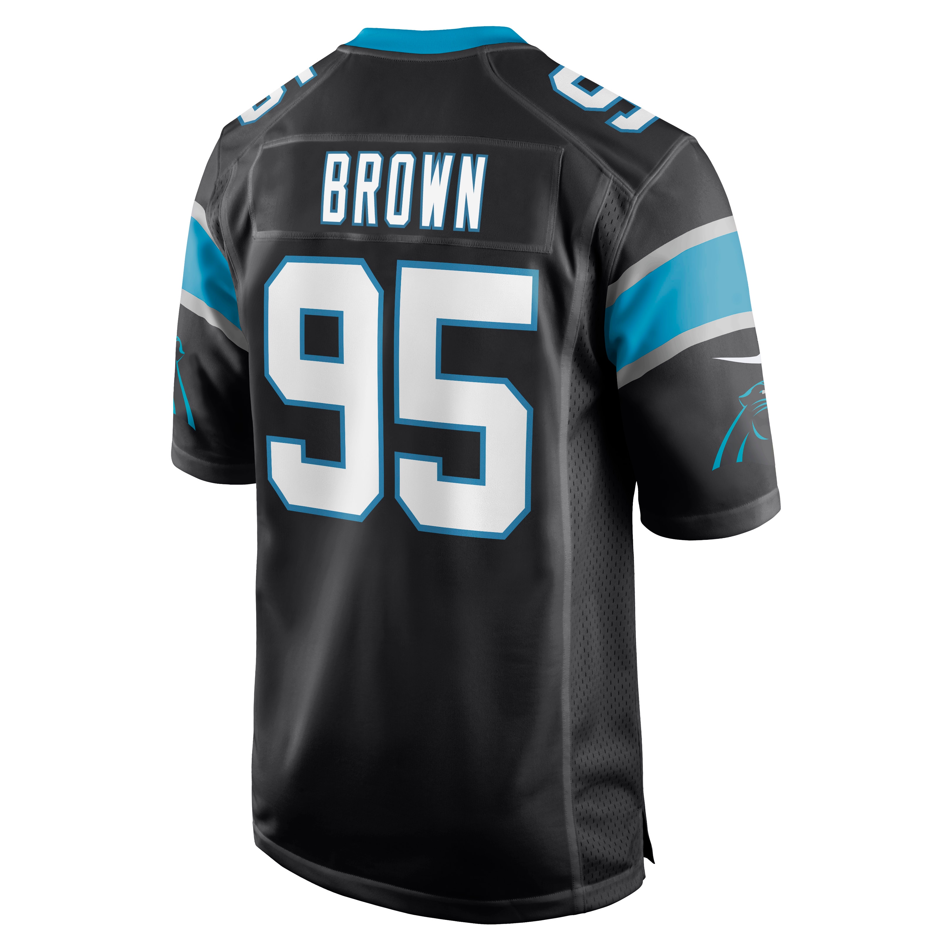 Men's Carolina Panthers Derrick Brown Black Player Game Jersey