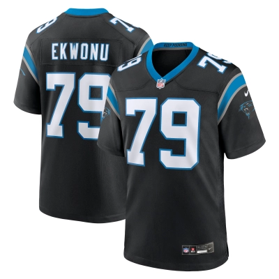 Men's Carolina Panthers Ikem Ekwonu Black Game Jersey 01