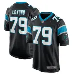 Men's Carolina Panthers Ikem Ekwonu Black Player Game Jersey