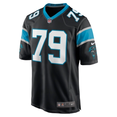 Men's Carolina Panthers Ikem Ekwonu Black Player Game Jersey 02