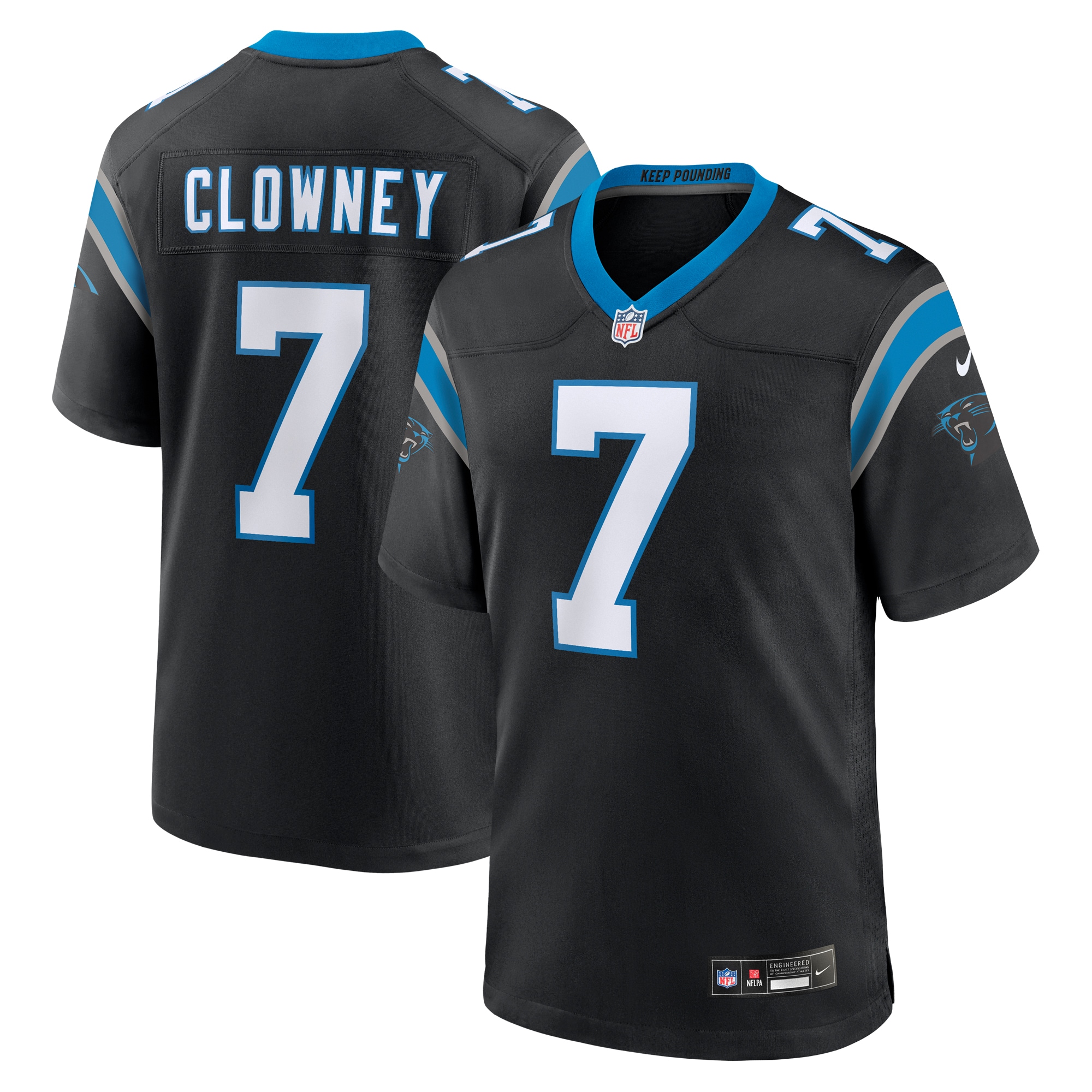 Men's Carolina Panthers Jadeveon Clowney Black Game Jersey