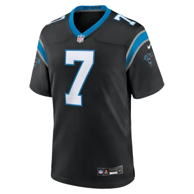 Men's Carolina Panthers Jadeveon Clowney Black Game Jersey 02