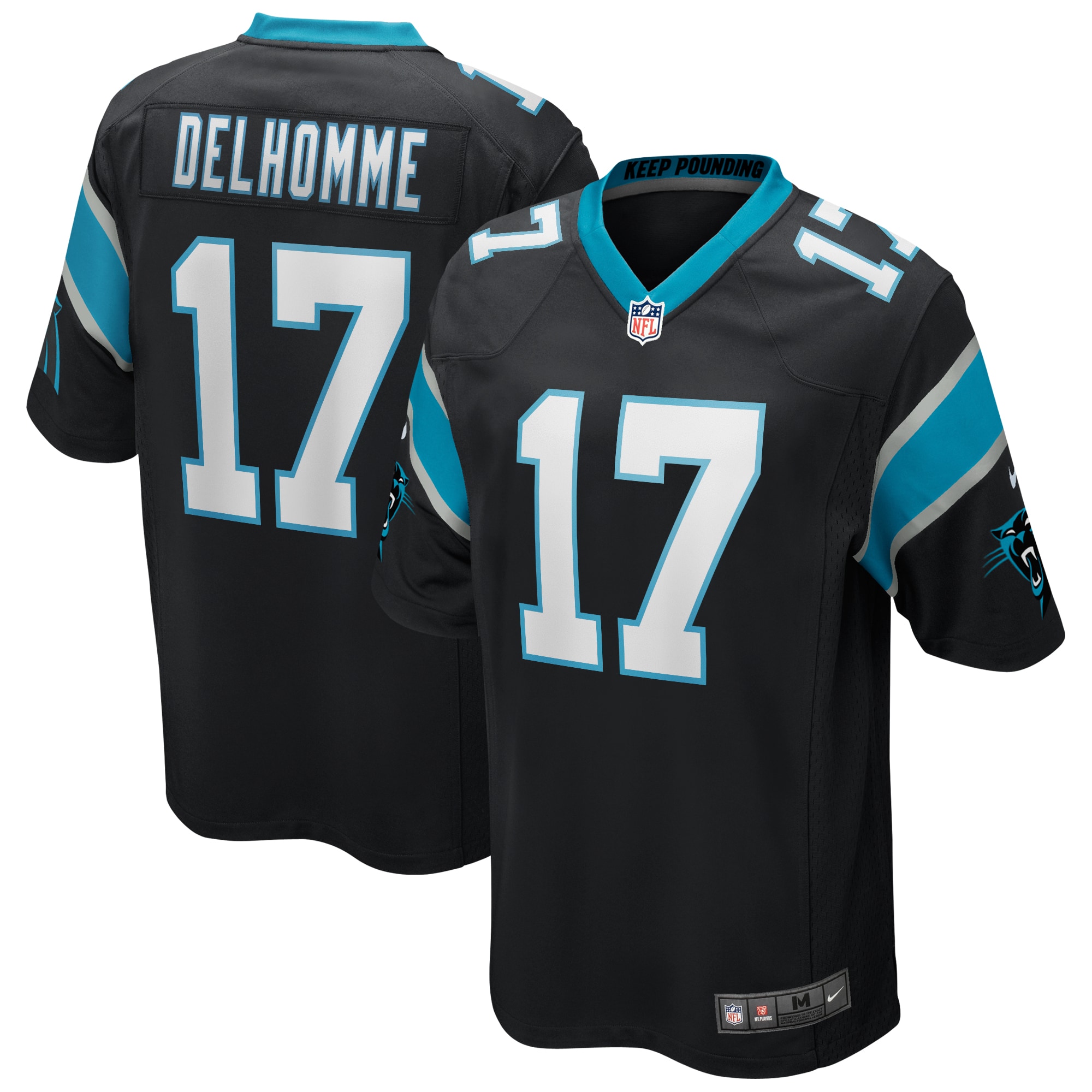 Men's Carolina Panthers Jake Delhomme Black Game Retired Player Jersey