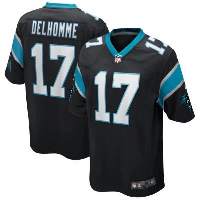 Men's Carolina Panthers Jake Delhomme Black Game Retired Player Jersey 01