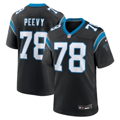 Men's Carolina Panthers Jayden Peevy Black Game Jersey 01