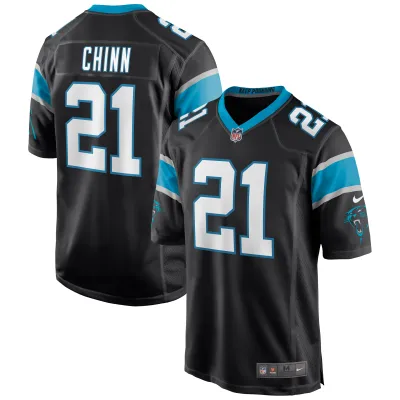 Men's Carolina Panthers Jeremy Chinn Black Game Jersey 01