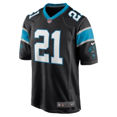 Men's Carolina Panthers Jeremy Chinn Black Game Jersey 02